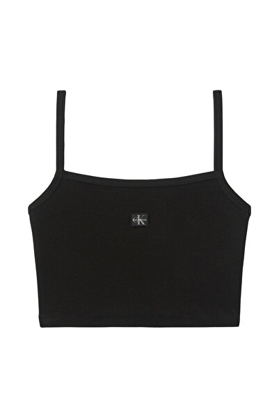Calvin Klein Womens Sleeveless Cropped Ribbed Cotton Cami Top M