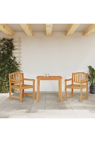 vidaxl Set mobilier pentru gradina, 3 piese, lemn masiv de tec