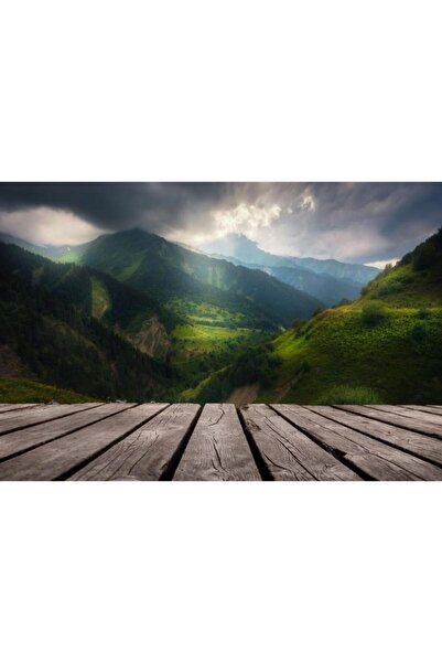 Zumzeria Tablou Canvas Vedere de pe Calea de Lemn de pe Munții Verzi Majestuo...