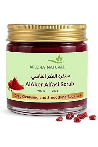 AFLORA مقشر الجسم أكر فاسي راديانس، مقشر مفتح وملطف للبشرة، علاج نباتي، 200 جرام