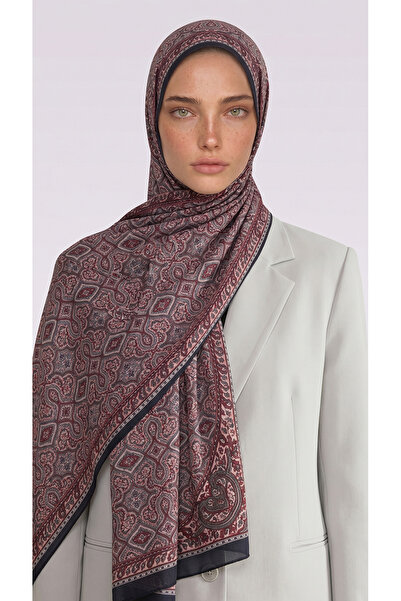 KARA Ahenk Patterned Cotton Shawl - Black / Red