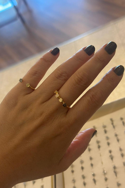 Unique Boutique Gold Square Ring Set