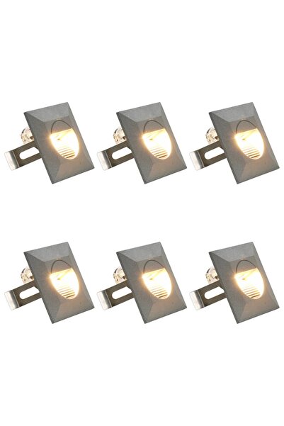 vidaxl Lampi de perete LED de exterior, 6 buc., argintiu, 2 W, patrat