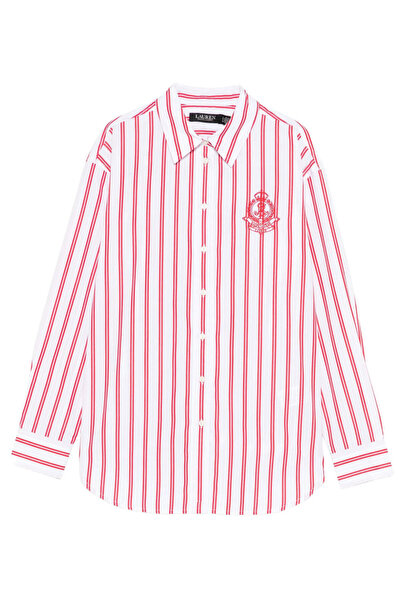 Ralph Lauren Γυναικείο Ριγέ Πουκάμισο Κόκκινο 200P08746002-Red
