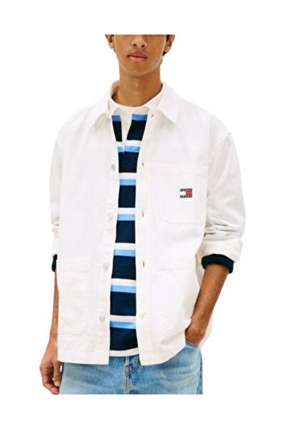 Tommy Hilfiger Ανδρικό Overshirt Λευκό Tommy Jeans DM0DM20236-YBH