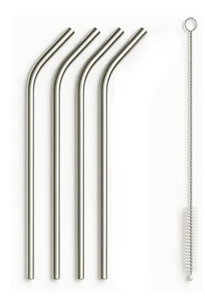 Senz Çelik Pipet Paslanmaz Çelik Metal Meşrubat Pipeti Ve Pipet Temizleme Fır...