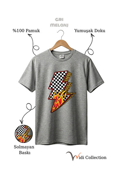 The Baski تي شيرت بطبعة الفهد والشعلة من Vintage Rock Lightning Streetwear مص...