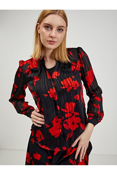 ORSAY Red and black women's floral blouse