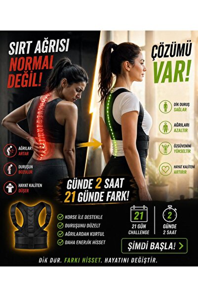 Q-İN Dik Duruş Korsesi Sırt Korsesi Kamburluk Önleyici Medikal Bel Korsesi Unisex Dik Durma Korsesi