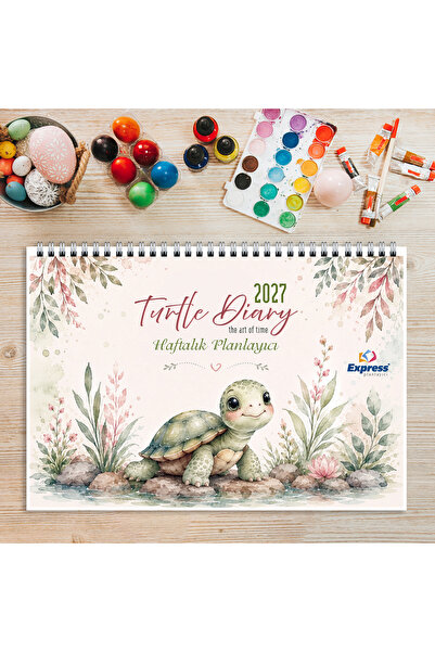 express planlayıcı 2027 Calendar A4 Size 53 Weekly Planner Turtle Diary