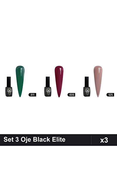 Makeup Set 3 Oje Semipermanente Black Elite 8ml, Nuante 311 035 125, Global F...