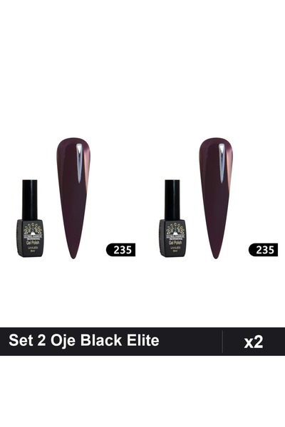 Makeup Set 2 Oje Semipermanente Black Elite 8ml, Global Fashion, Manichiură U...