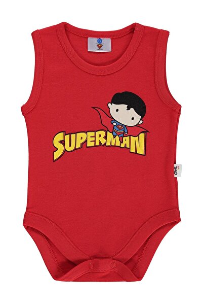 Civil Baby Superman Printed 3-18 Months Snap-On Bodysuit - Red