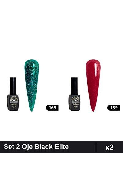 Makeup Set 2 Oje Semipermanente Black Elite 8ml, Global Fashion, Nuante 163 1...