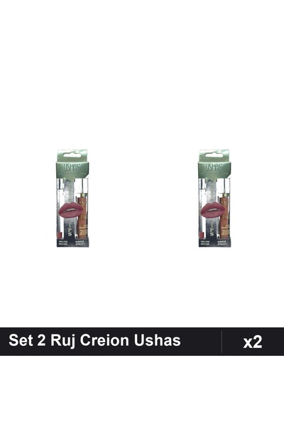 Makeup Set 2 Ruj și Creion Ushas Nr. 13, Buze Definite și Colorare Profesională