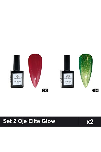 Makeup Set 2 Oje Semipermanente Global Fashion Elite Glow 15ml, Nuante 057 13...