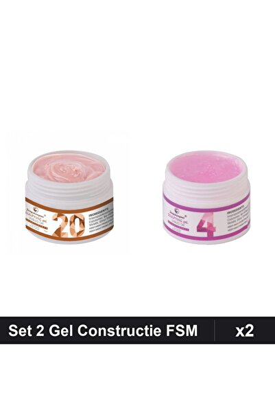Makeup Set 2 Gel Constructie UV LED FSM 15g, Nuante 20 04, Constructor Unghii...