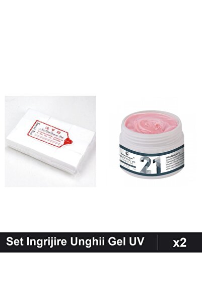 Makeup Set 2 Ingrijire Unghii: 900 Servetele Nail + Gel Constructie UV LED FS...