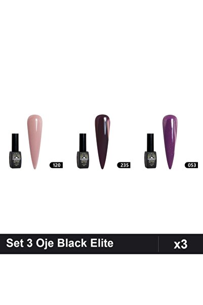 Makeup Set 3 Oje Semipermanente Black Elite Global Fashion 8ml, Nuante 120 23...