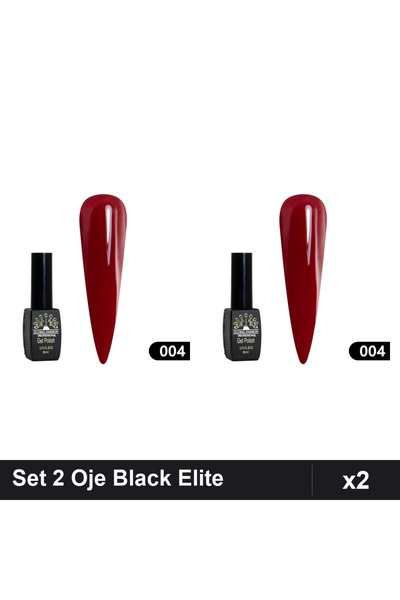 Makeup Set 2 Oje Semipermanente Black Elite 8ml, Nuanță 004, Manichiură UV/LED