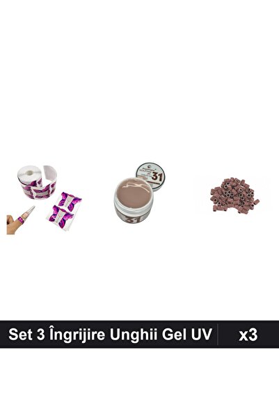 Makeup Set 3 Îngrijire Unghii: Șabloane Fluture 100buc, Gel Constructor UV/LE...