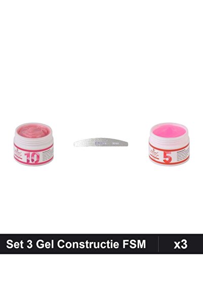 Makeup Set 3 Gel Constructie UV LED FSM 15g, Nuante 10 și 05, Pila Emma 80/80...