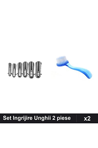 Makeup Set 2 Ingrijire Unghii - 120 Tipsuri Reutilizabile Nr.23 + Perie Depra...