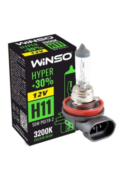 Aftermarket Bec Halogen Winso Hyper +30% H11 - 12V, 55W PGJ19-2 ●   3200K