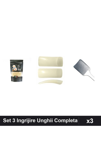 Makeup Set 3 Ingrijire Unghii - Ceara Epilare Musetel 100g, Tips Patrat 100bu...