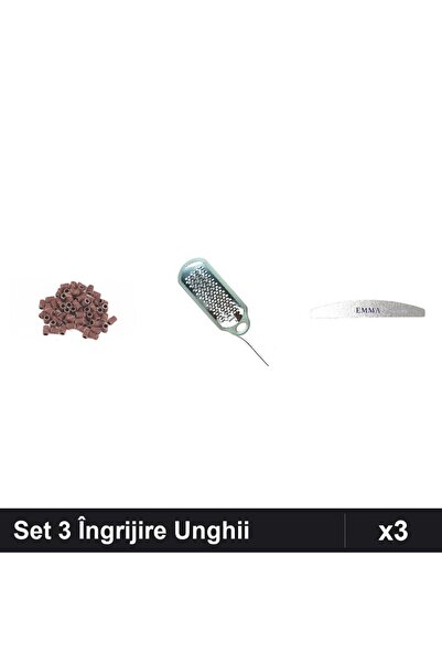 Makeup Set 3 Pila Unghii Emma 120/150, Rezerve Smirghel 20 Buc, Razatoare Cal...