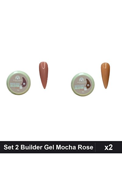 Makeup Set 2 Builder Gel Mocha Rose 15g, Nuante Nr.05 Nr.08, Constructie Unghii
