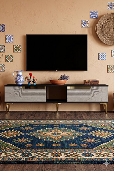 YUMEDİ DESİGN TSA1508ATG - DÜNYA TV STAND , TV SEHPASI 150cm ANTRASİT-TRAVERT...