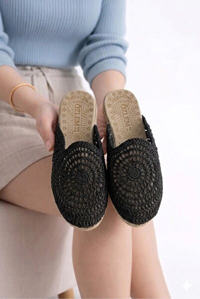 Behtah Kundura Women's Thick Soled Round Toe Knitted Closed Women's Slippers ...