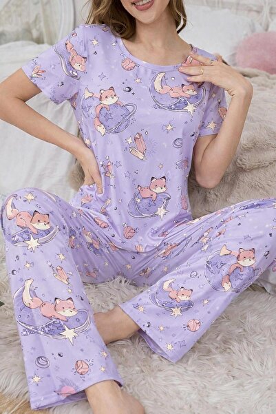PEMBİŞ HOMEWEAR طقم بيجامة مينت مور بأكمام قصيرة