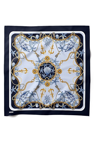 HAWWA Anchor Patterned Satin Scarf