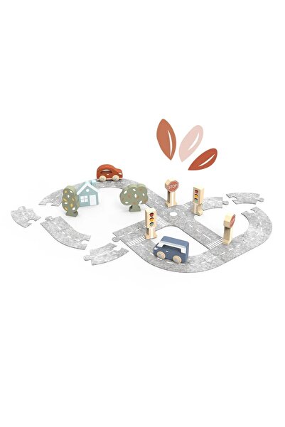 Speedy Monkey Felt Track Puzzle with Cars,