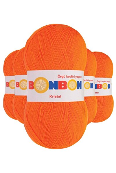 atastore2017 5 Pieces Crystal Hand Knitting Fiber Yarn Orange 98215