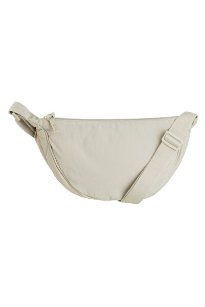 Zumzeria Beige Waist Bag with Wide Strap for Women 32x10x16cm