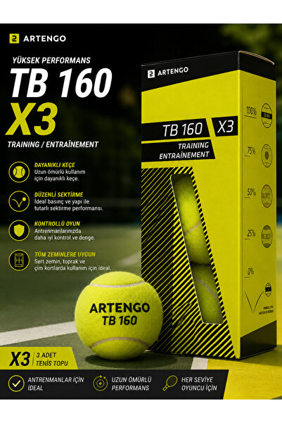Arteno ARTENGO TB160 3’lü Tenis Topu – Antrenman ve Topu