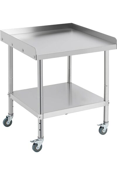 Garvee 28x24x30 Inch Stainless Steel Grill Stand Table with Wheels, 400 Lbs C...