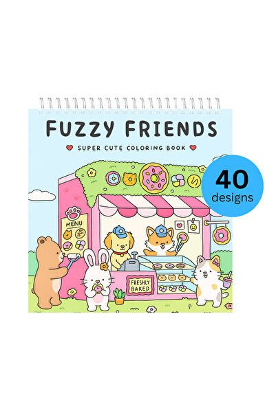 OEM Fuzzy Friends Coloring Book, Cozy & Cute Animals Illustration for Adults ...