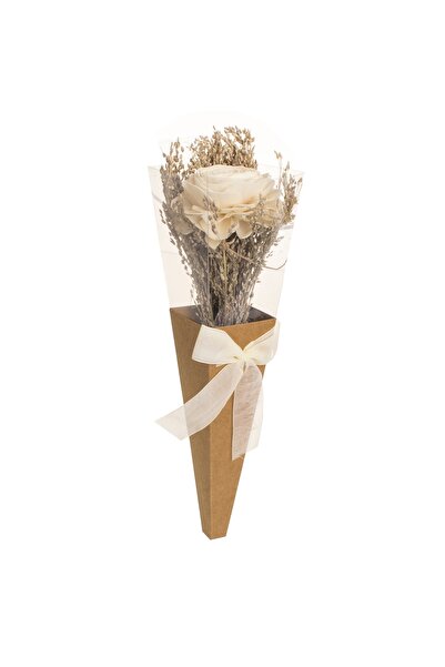 Zumzeria Buchet cu flori artificiale Trandafir crem în ambalaj 30cm