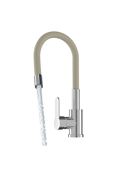 Granitan Baterie Bucatarie Grado, Bej, Dus Flexibil, Reglabila 54cm