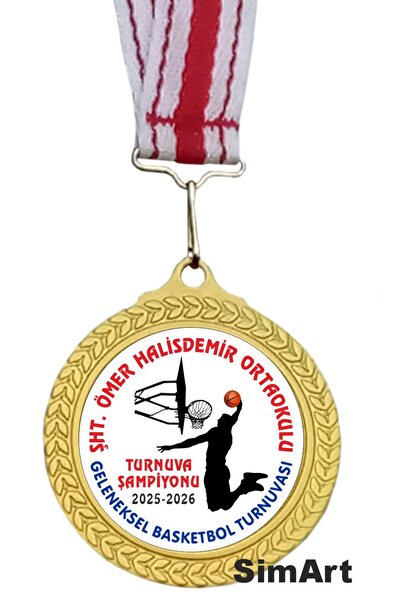 SimArt Design GELENEKSEL BASKETBOL TURNUVASI Spor Madalyası Okula Özel kişise...