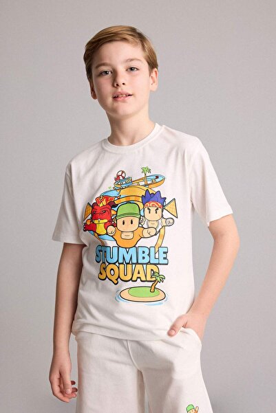 DeFacto Tricou cu mânecă scurtă Stumble Guys Oversized Crew Neck pentru băieț...