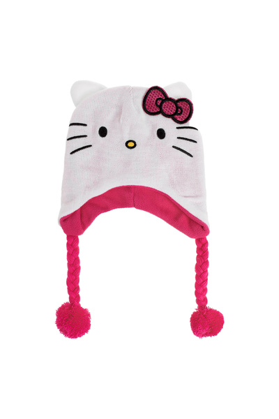 Zumzeria Căciulă albă cu model Hello Kitty și căptușeală pentru copii