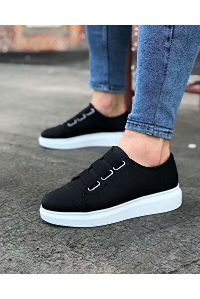 Aymood Jy026 Astor Men's Casual Elastic Leather Sports Sneaker Shoes Cbt - Black