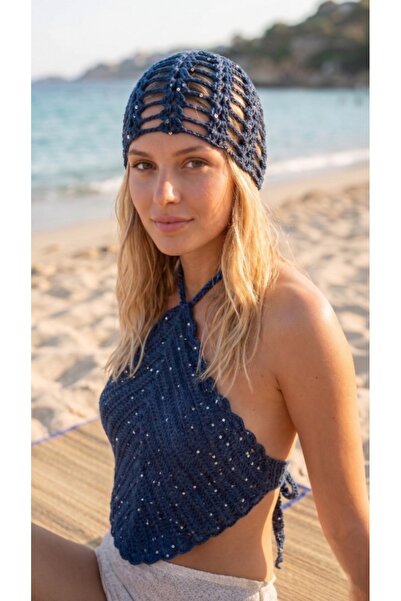 Talinhandmade El Yapımı Saç Filesi ve Bağlamalı Crop Set – 2’li Yazlık Bohem ...