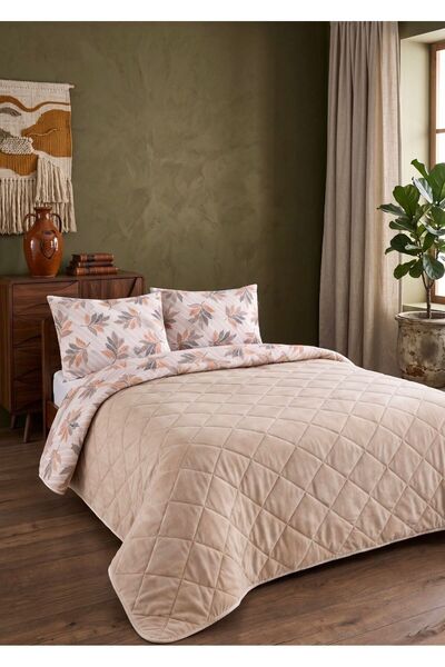 calove Premium Double Quilted Bedspread Set - 200X230 cm Soft Textured Pique ...