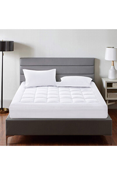 KARAZ LINEN غطاء فراش من القطن الطبيعي بحشوة مضغوطة بارتفاع 6 سم